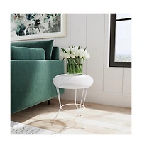 Contemporary Round Top End Table with Wire Base for Living Room