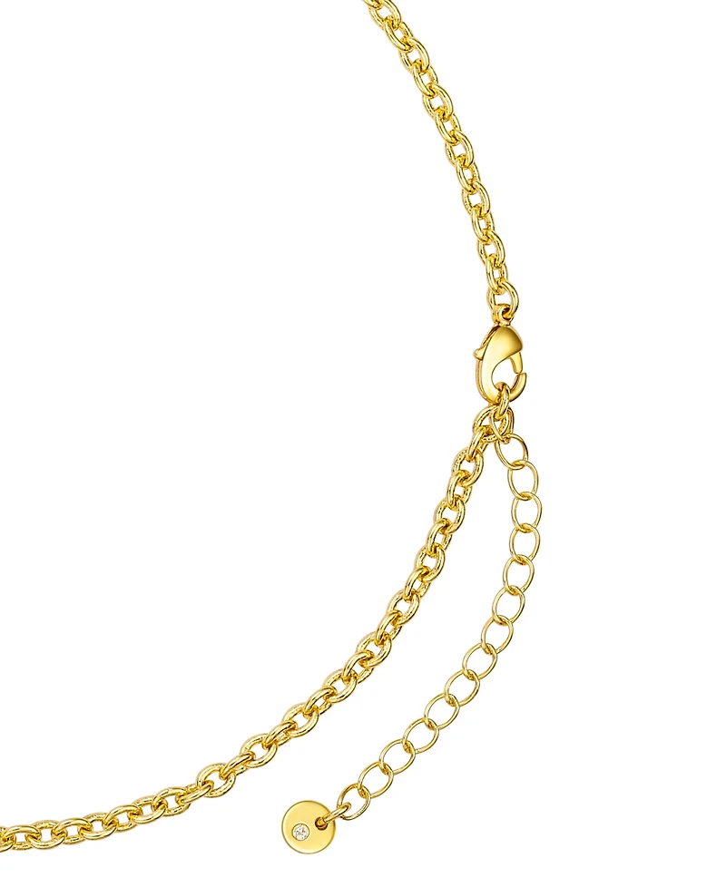 Unwritten Cubic Zirconia Tennis Paperclip Oval Carabiner Layered Necklace Set