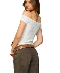 Edikted Women's Layken Off Shoulder Textured Top