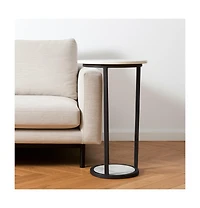 Chic Round Marble Side Table – Ideal for Sofa or Bedside Use