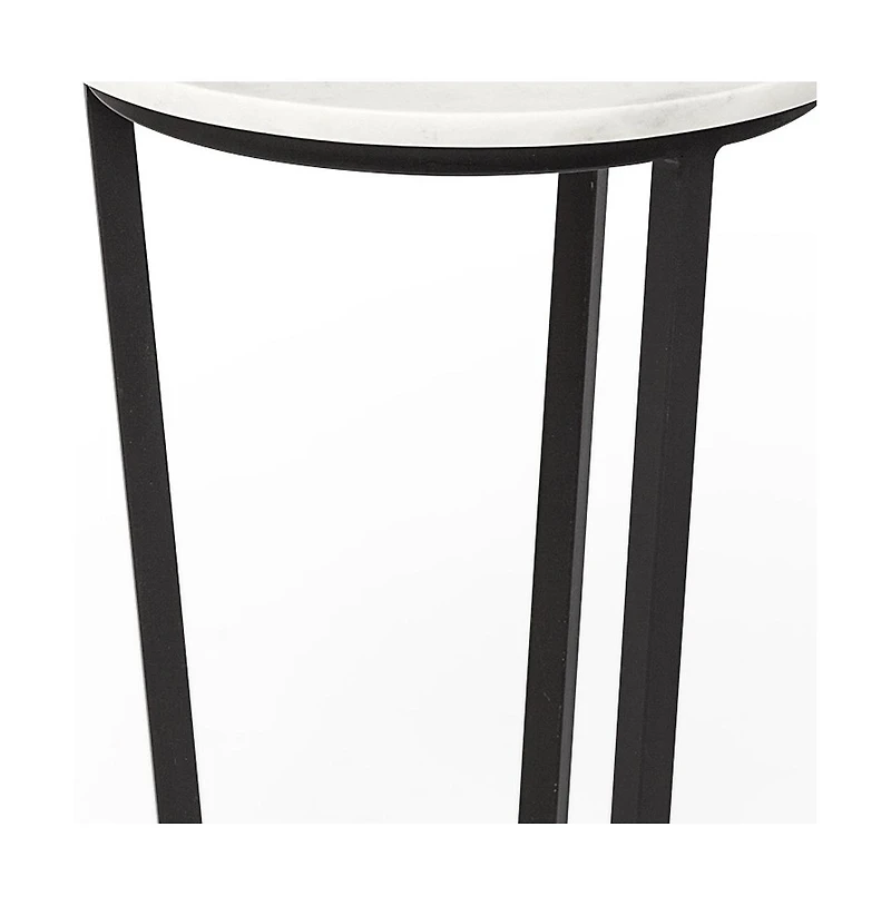 Chic Round Marble Side Table – Ideal for Sofa or Bedside Use