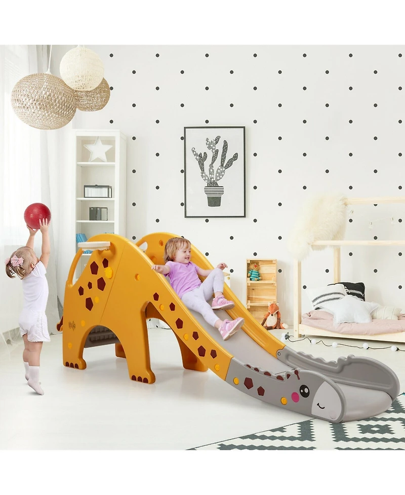 3 in 1 Kids Climber Slide Play Set with Basketball Hoop