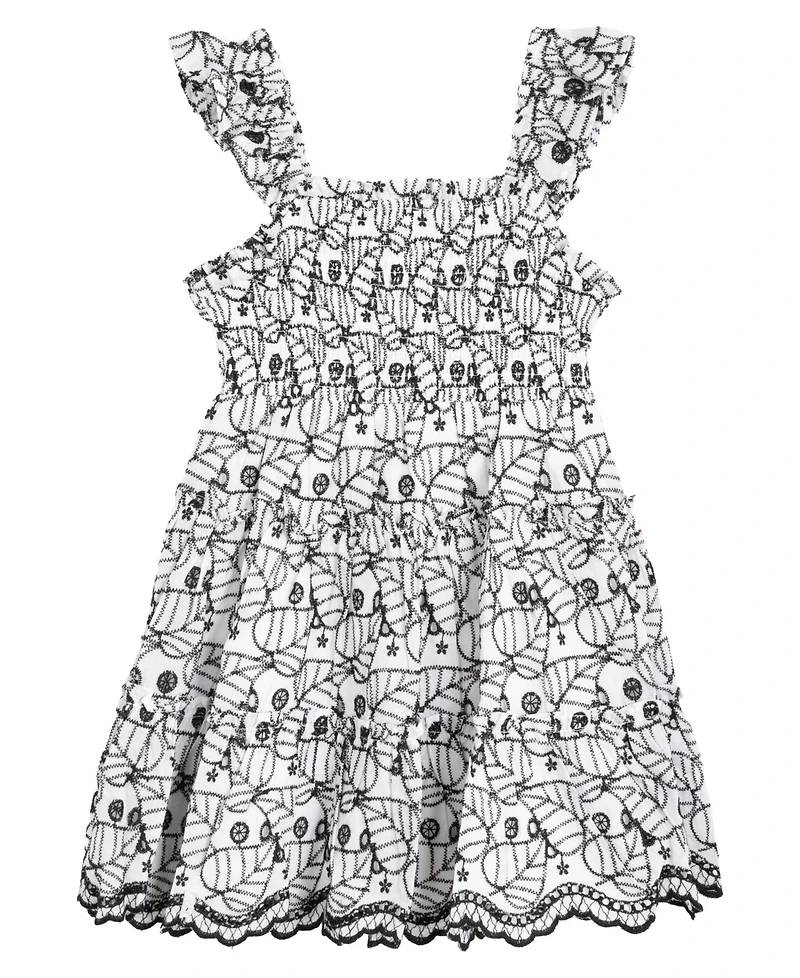 Rare Editions Toddler and Little Girls Enlarged Leaf Eyelet Dress