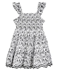 Rare Editions Toddler and Little Girls Enlarged Leaf Eyelet Dress