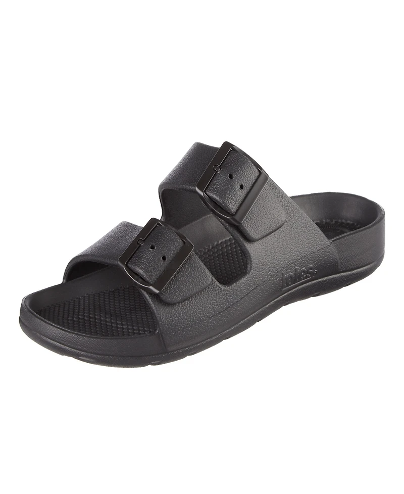 Totes Men's Double Buckle Adjustable Slides