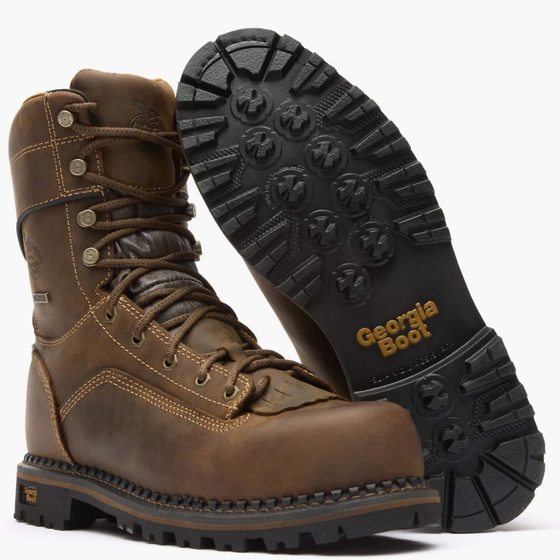 Georgia Boot Men's Amp Lt Low Heel Logger Composite Toe Waterproof Work