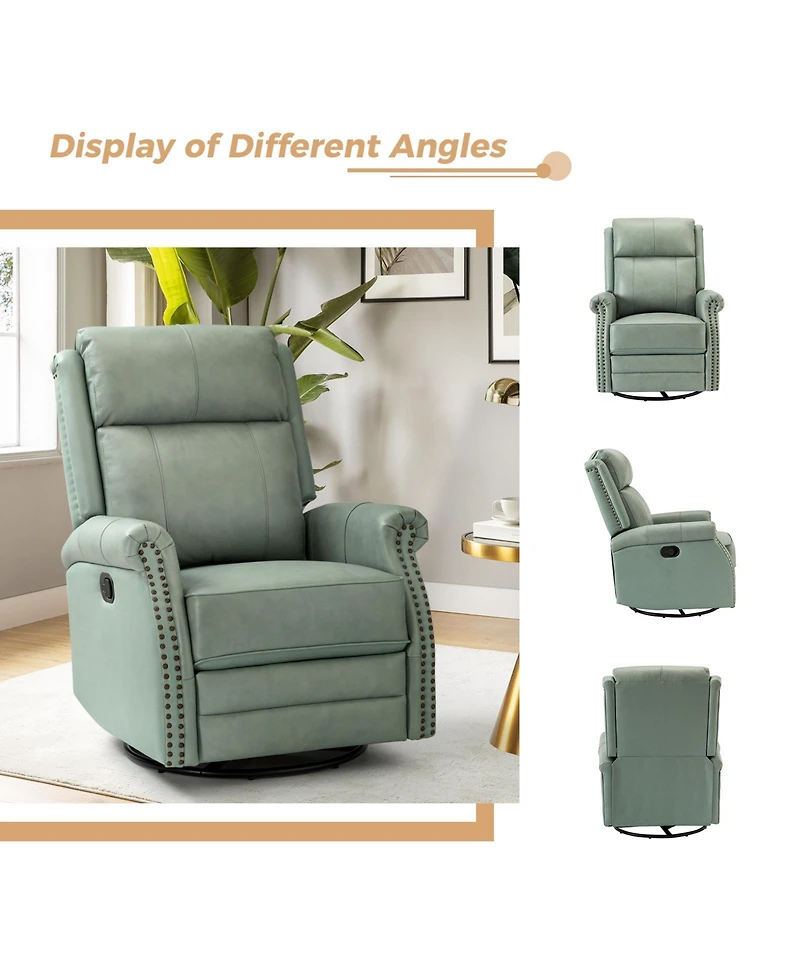 Osvaldo 30.5" Wide Genuine Leather Manual Recliner