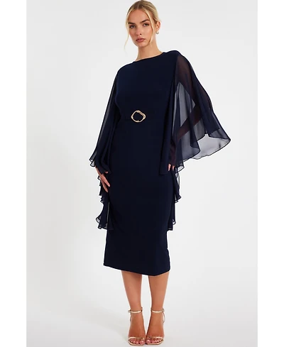Quiz Women's Chiffon Frill Midi Dress
