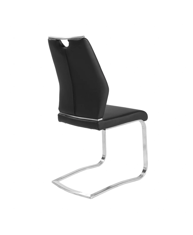 Set of Two Faux Leather Cantilever Chairs for Modern Home and Office Seating