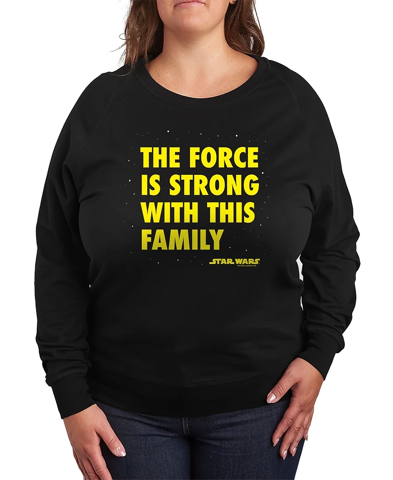Hybrid Apparel Plus Star Wars The Force is Strong with This Family Graphic Pullover T-Shirt