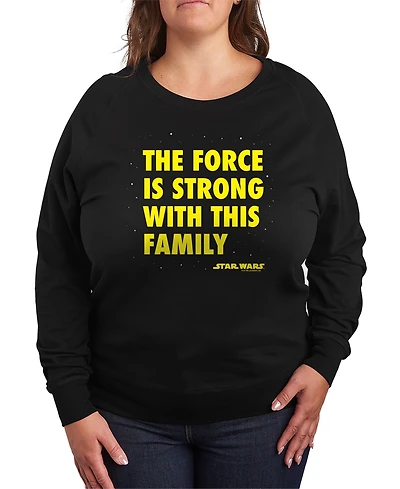 Hybrid Apparel Plus Star Wars The Force is Strong with This Family Graphic Pullover T-Shirt