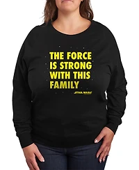 Hybrid Apparel Plus Star Wars The Force is Strong with This Family Graphic Pullover T-Shirt
