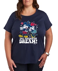 Hybrid Apparel Plus Disney Mickey The American Dream Graphic T-Shirt