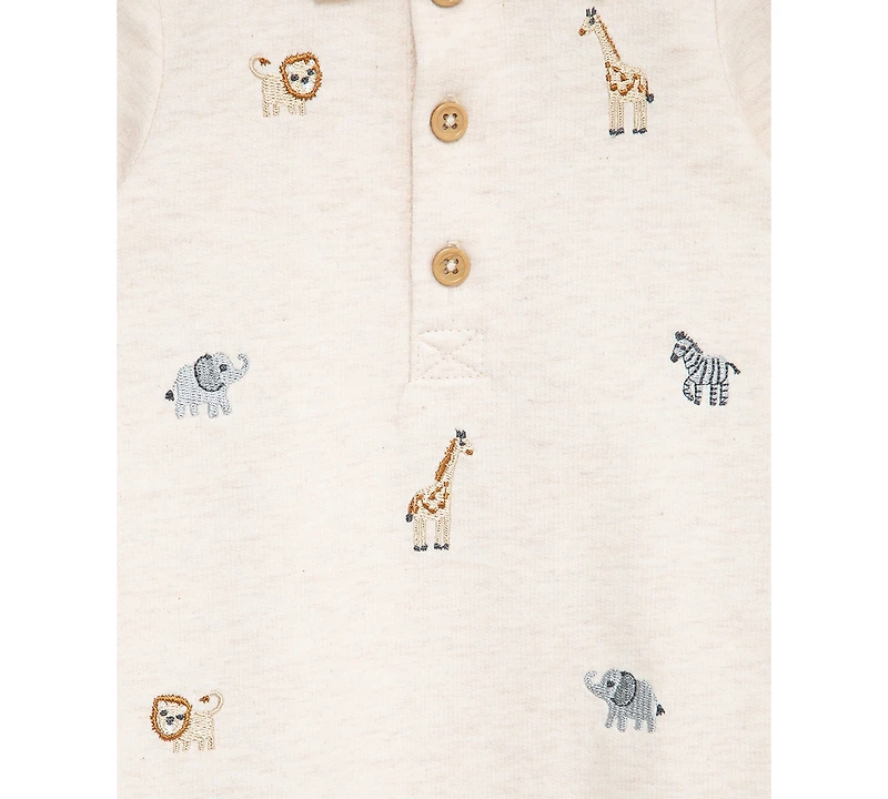 Little Me Baby Boys Safari Coverall & Socks, 2 Piece Set