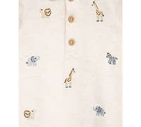 Little Me Baby Boys Safari Coverall & Socks, 2 Piece Set