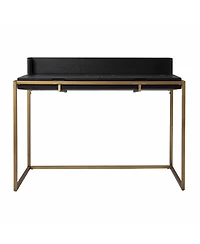 46" Black And Gold Writing Desk