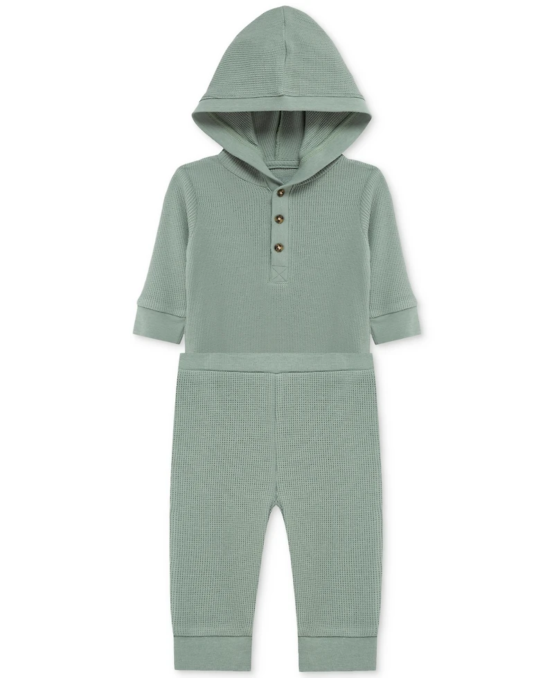 Little Me Baby Hooded Bodysuit & Pants, 2 Piece Set