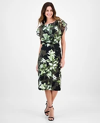 Connected Women's Chiffon-Bodice A-Line Dress