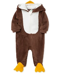 Little Me Baby Turkey Minky Fleece Footed Coverall