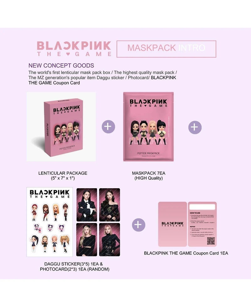 "Blackpink The Game" Maskpack Set