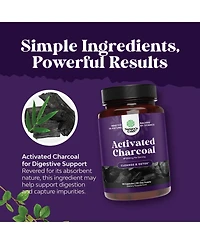Activated Charcoal Capsules | Purifying Detox Pills for Bloating Relief and Body Cleanse, Supports Gut Health | 90ct