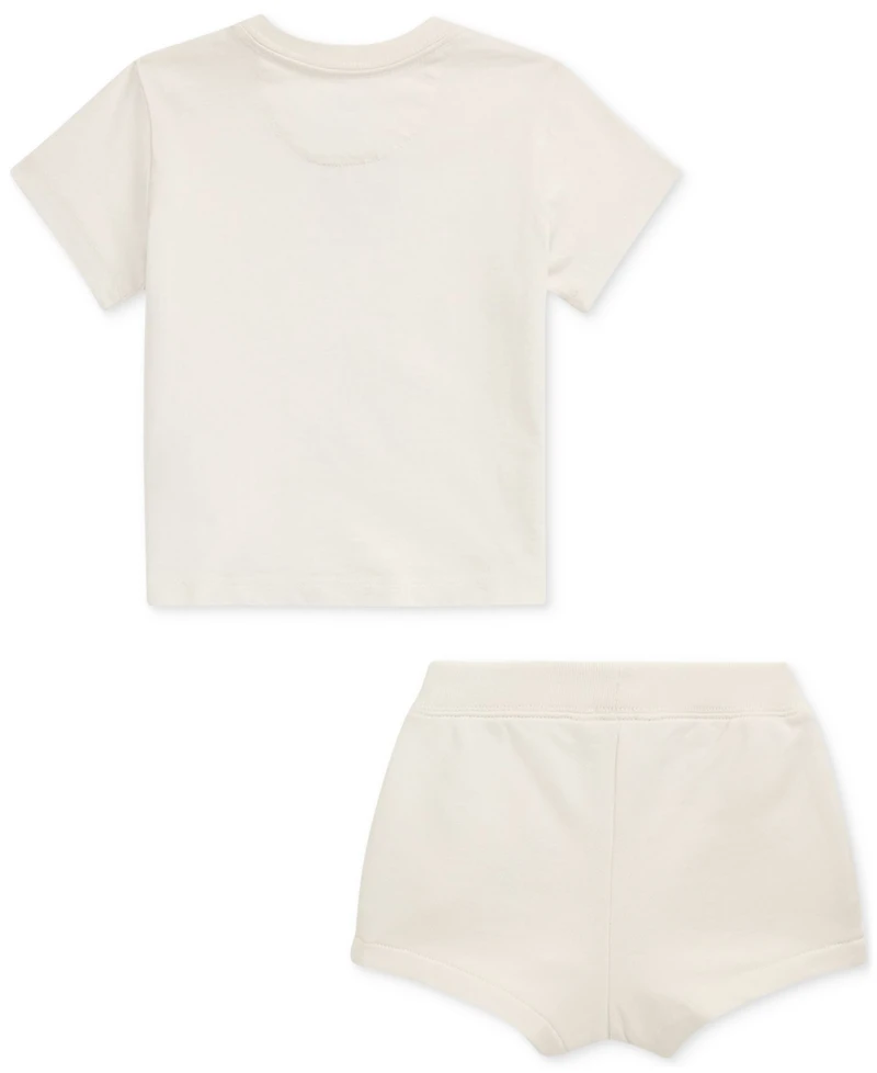 Polo Ralph Lauren Baby Girls Jersey Tee & French Terry Shorts Set