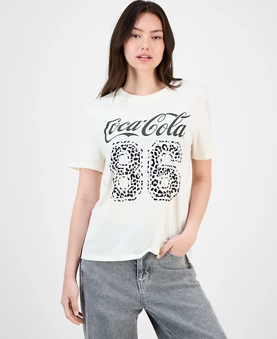 Love Tribe Juniors' Coca-Cola Leopard 86 Graphic T-Shirt