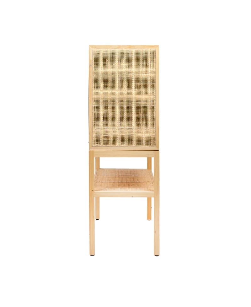 Creative Co-op 15.8" Woven Rattan and Wood Bohemian Cabinet