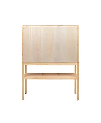 Creative Co-op 15.8" Woven Rattan and Wood Bohemian Cabinet