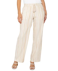 Liverpool Los Angeles Women's Striped Drawstring-Waist Wide Leg Pants
