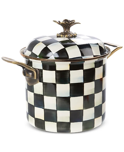MacKenzie-Childs Courtly Check 7-Quart Enameled Stockpot