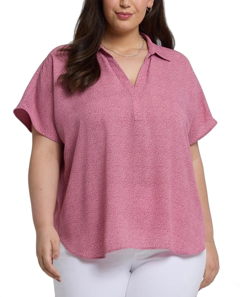 Nydj Plus Becky Short Sleeve Pullover Top