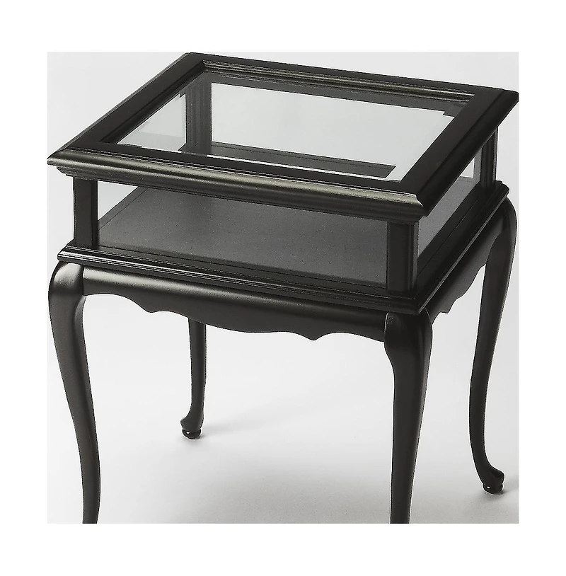 Tempered Glass Rectangular End Table with Polished Edges