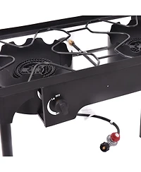 150000 Btu Double Burner Outdoor Stove Bbq Grill