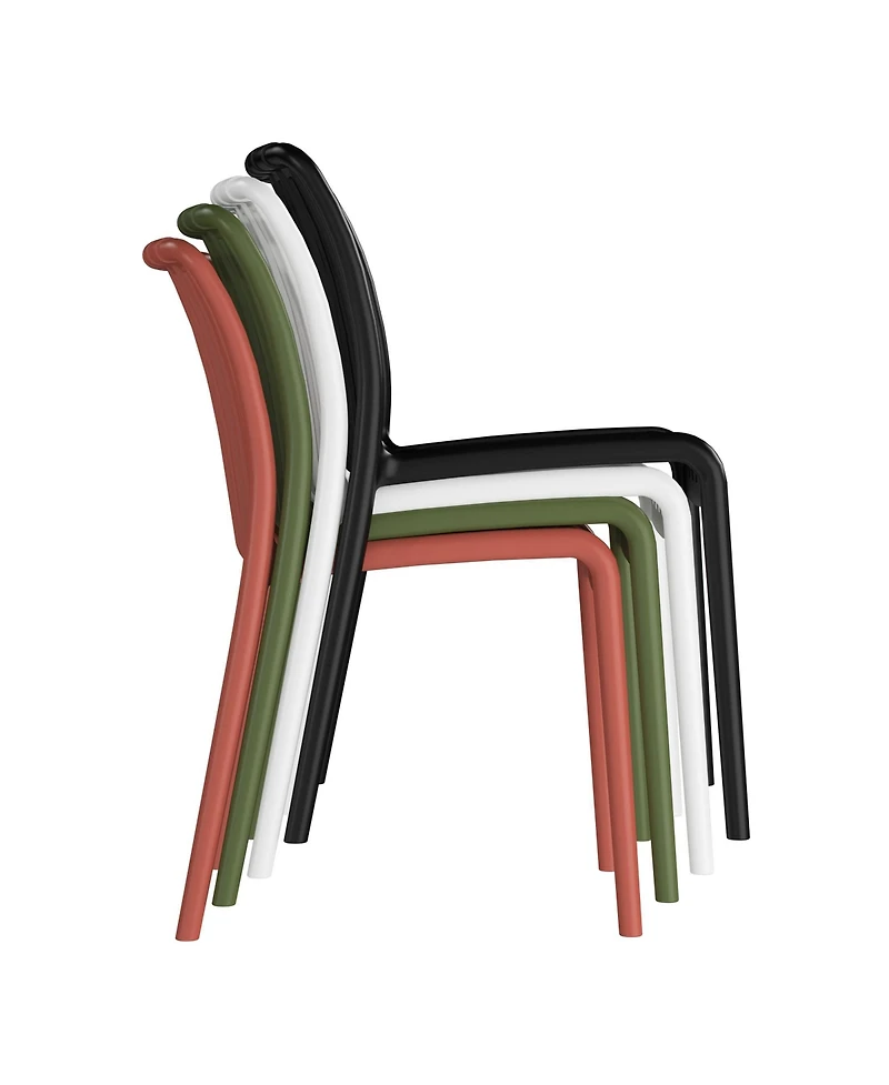 3-Piece Outdoor Patio Bistro Balcony Furniture Set With Stackable Chairs