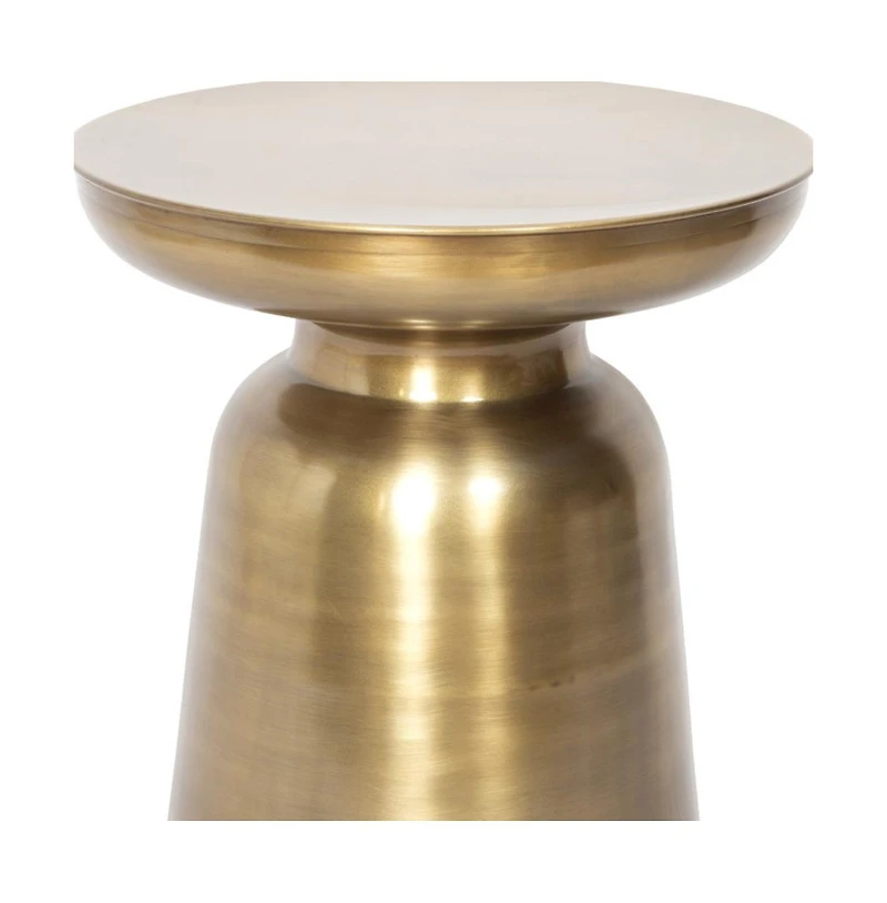 Vintage-Inspired Round Iron Accent Table with Powder-Coated Finish