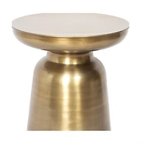 Vintage-Inspired Round Iron Accent Table with Powder-Coated Finish