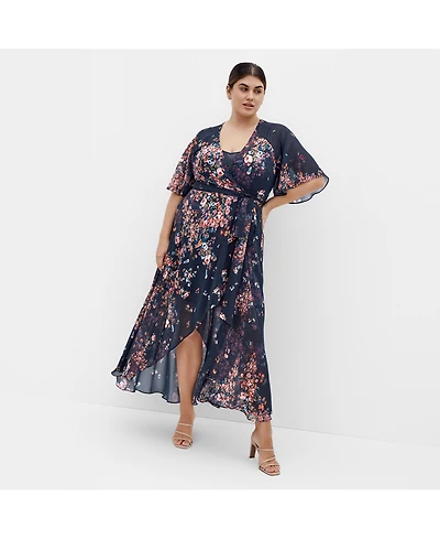 City Chic Plus Lovers Lane Print Dress