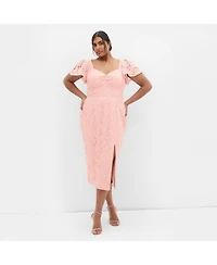 City Chic Plus Maisie Lace Midi Dress