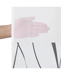 Americanflat 72x75 Hookless Shower Curtain - Gray Abstract Curve Lines Shower Curtain with Sheer Panel, Snap-In Liner, and Grommets - 100% Polyester