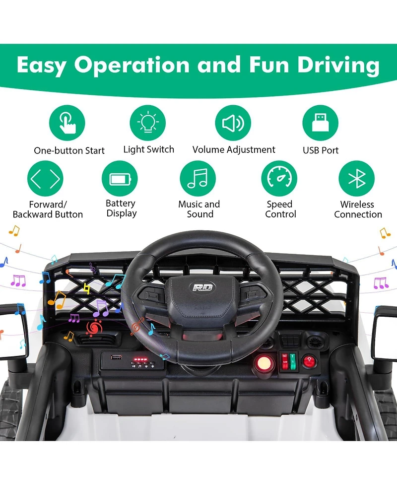 12V Kids Ride on Truck Car with Parental Remote and Music Player