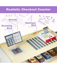 Kids Grocery Store Playset with Cash Register Pos Machine
