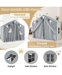 Large Toddler Playhouse Tent with Door Curtains Windows