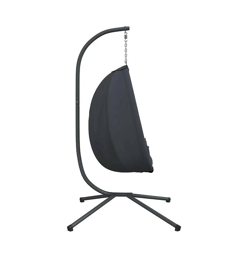 Hanging Egg Chair with Stand Anthracite Fabric and Steel