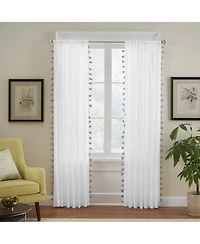 Elrene Home Fashions Bianca Semi-Sheer Window Curtain with Tassels