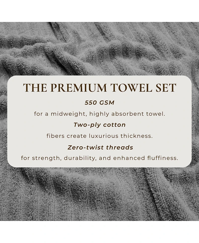 Linery & Co. Luxury 100% Combed Cotton 6-Piece Bath Towel Set