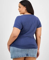 Trendy Plus Fitted V-Neck T-Shirt