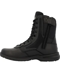 Rocky Men's Cadet 8" Black Side Zip Public Service Boot