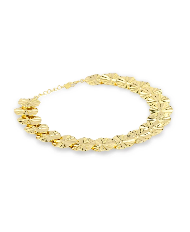Robert Lee Morris Soho Gold Textured Coin Collar Necklace