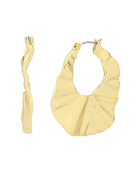 Robert Lee Morris Soho Gold Textured Hoop Earrings